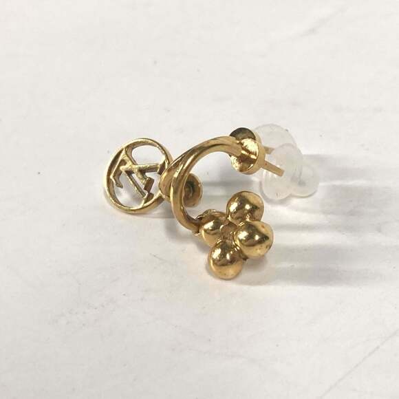 LOUIS VUITTON Gold Monogram Earrings - Picture 3 of 9
